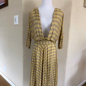 ANTHROPOLOGIE DELETTA Midi Dress Draped Front Sz S